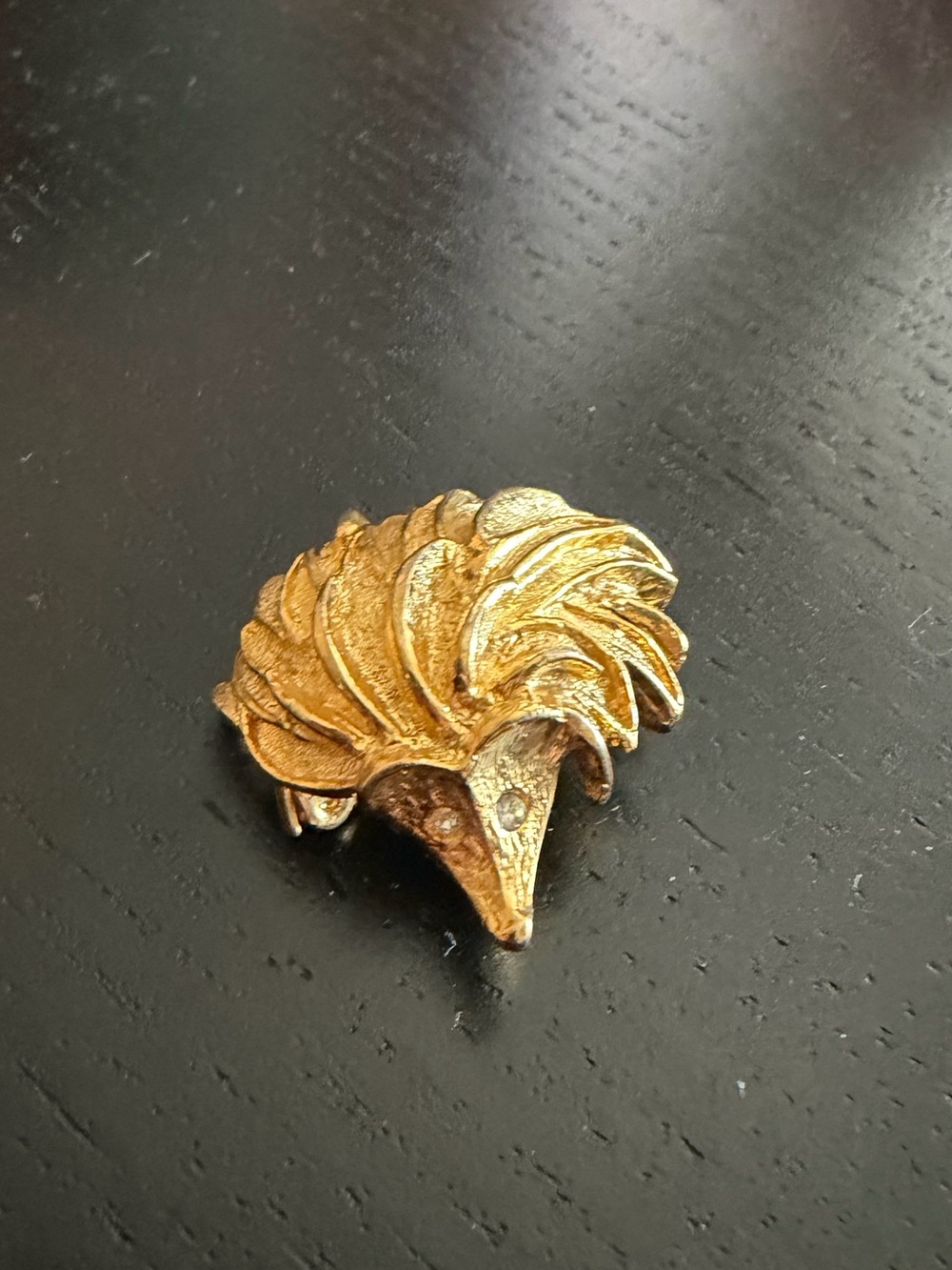 Gold Hedgehog Brooch - Classic Women's Accessory